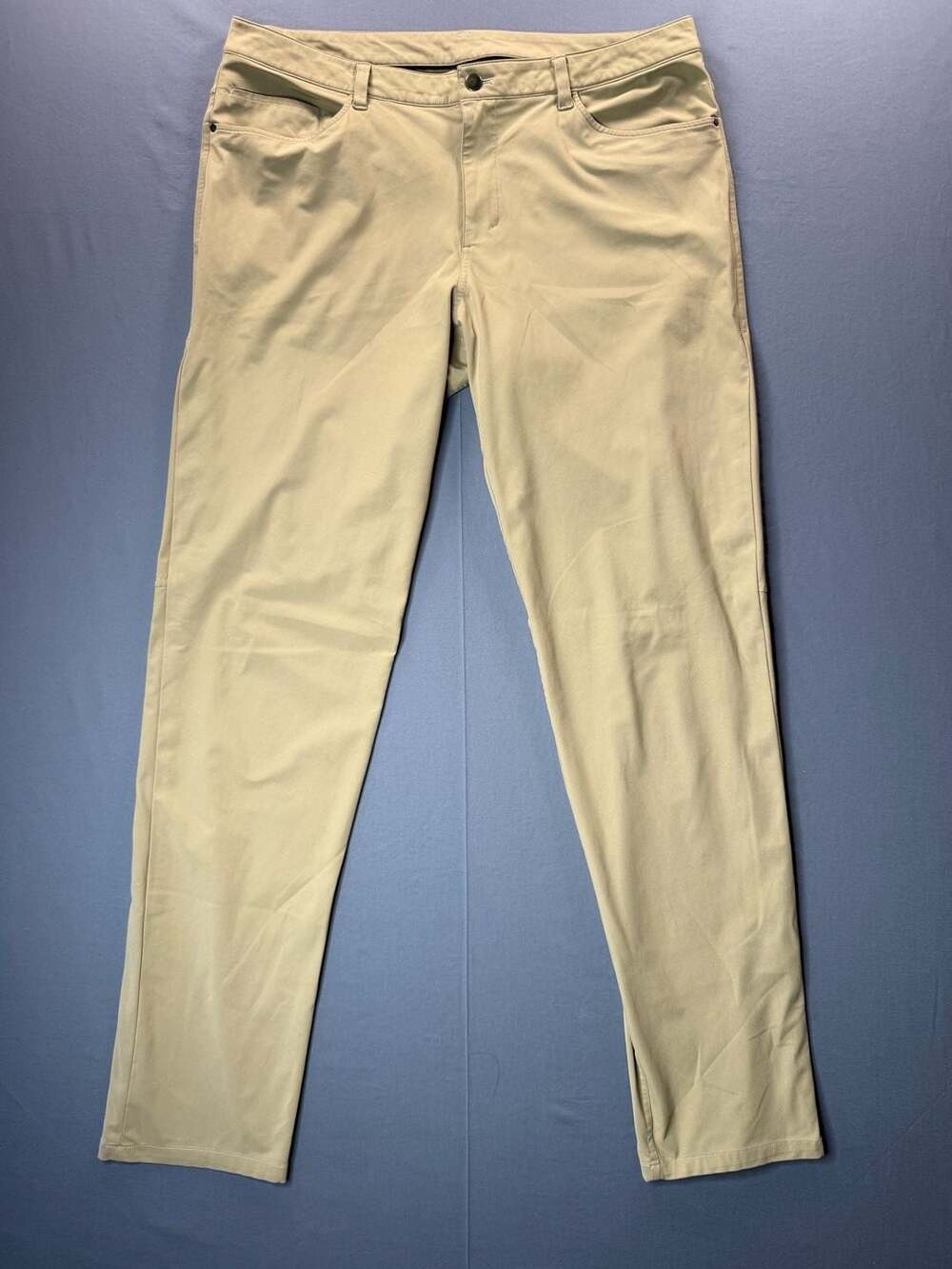 Lululemon Men's Tan Beige 5-Pocket Performance Chino Pants Size 36 Tall